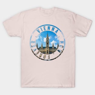 Vienna city hall Rathaus round stamp design T-Shirt